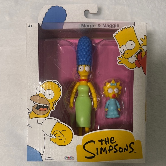 Jakks Pacific Other - The Simpsons Marge & Maggie Action Figure Set - Blue, Yellow & Green